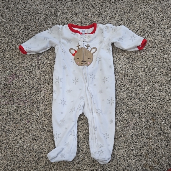White Reindeer Baby One Piece - Picture 1 of 3